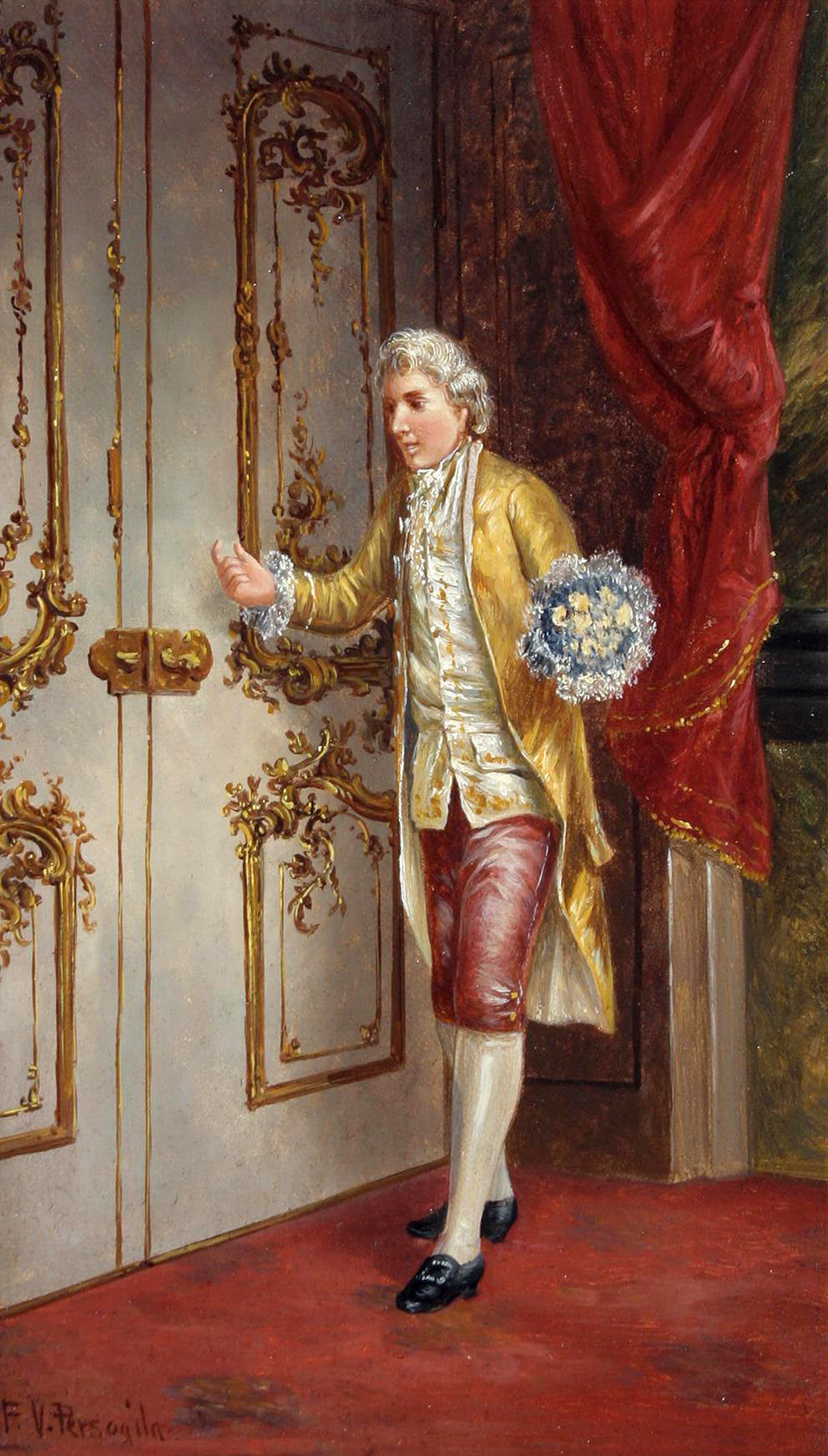 Suitor at the Door by Franz von Persoglia,A3(16x12")Poster