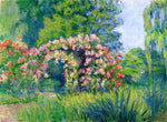 The Monet Rose Garden, vintage artwork by Blanche Hoschede-Monet, 12x8" (A4) Poster