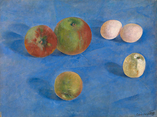 Apples and Eggs, vintage artwork by Kuzma Petrov-Vodkin, 12x8" (A4) Poster