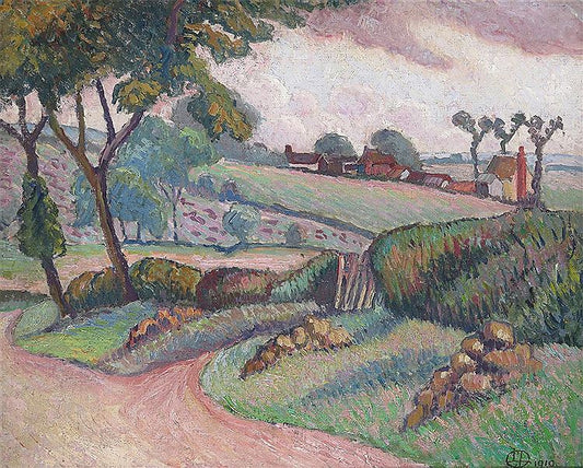 Duton Hill, vintage artwork by Lucien Pissarro, 12x8" (A4) Poster