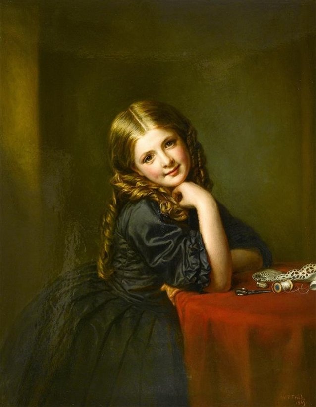 Little Seamstress, vintage artwork by William Powell Frith, A3 (16x12") Poster Print