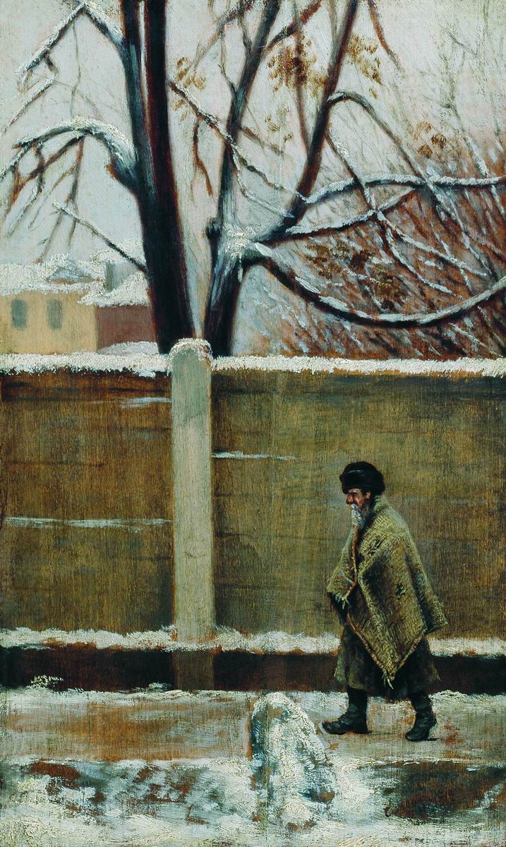 The Fence, vintage artwork by Leonid Solomatkin, 12x8" (A4) Poster