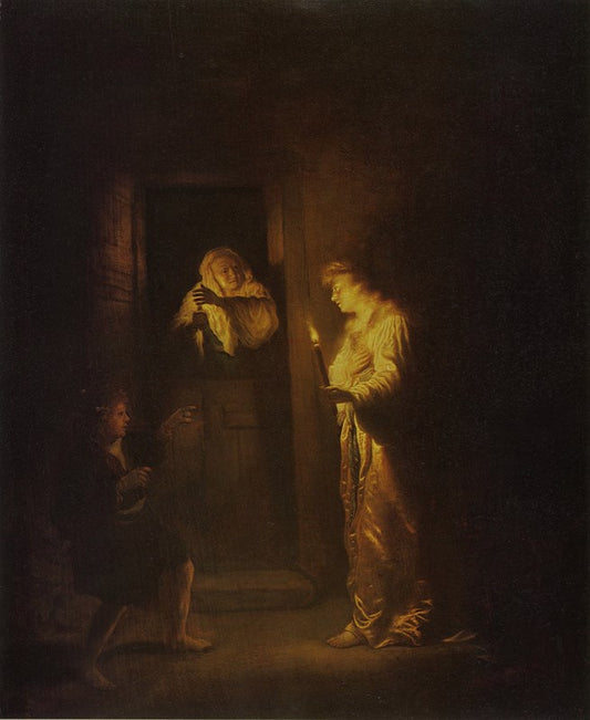 The Mocking of Ceres, vintage artwork by Salomon Koninck, 12x8" (A4) Poster