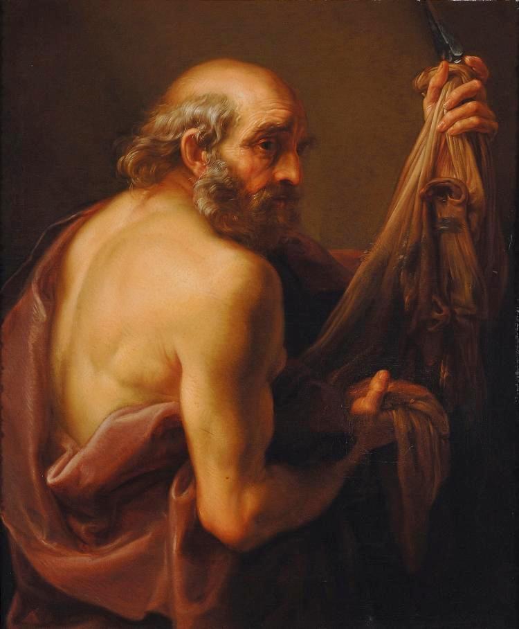 God and the Twelve Apostles - Saint Bartholomew, vintage artwork by Pompeo Batoni, 12x8" (A4) Poster