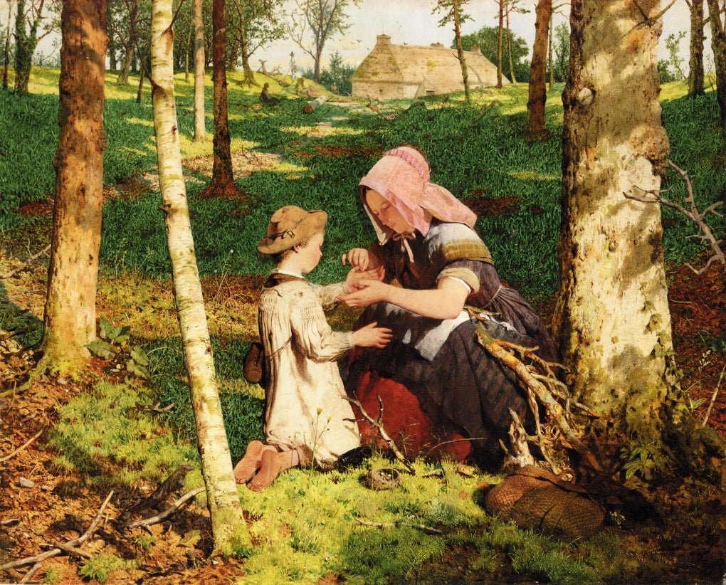 Extracting a Thorn, vintage artwork by John Ritchie, 12x8" (A4) Poster