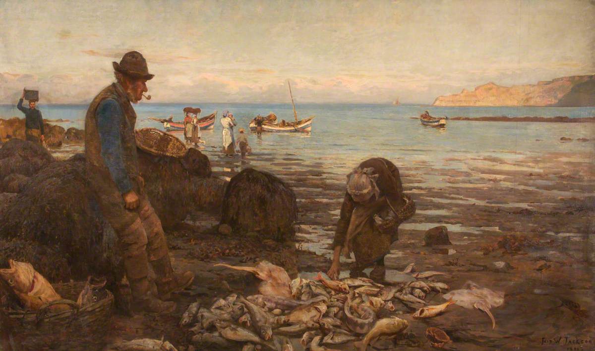 The Harvest of the Sea, vintage artwork by Frederick William Jackson, 12x8" (A4) Poster