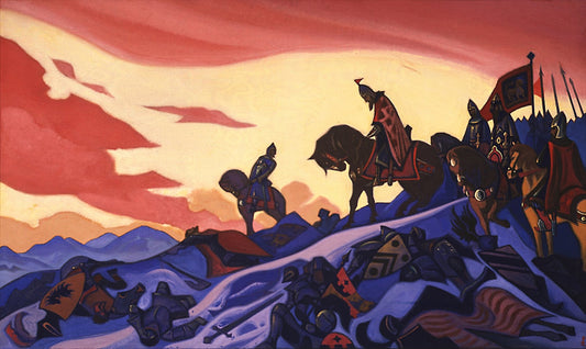 Alexander Nevsky, vintage artwork by Nicholas Roerich, 12x8" (A4) Poster