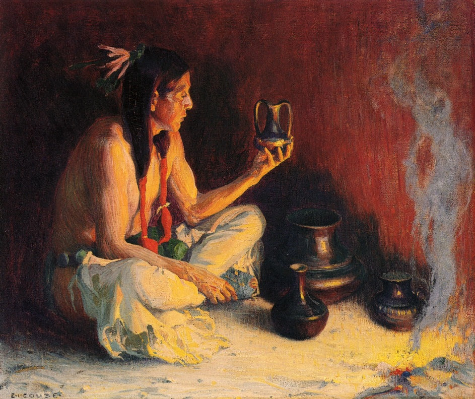Taos Indian and Pottery by Eanger Irving Couse,A3(16x12")Poster
