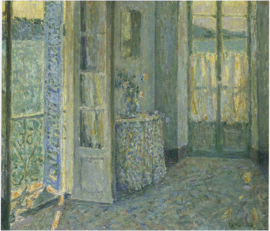 The Blue Chamber, vintage artwork by Henri Le Sidaner, 12x8" (A4) Poster