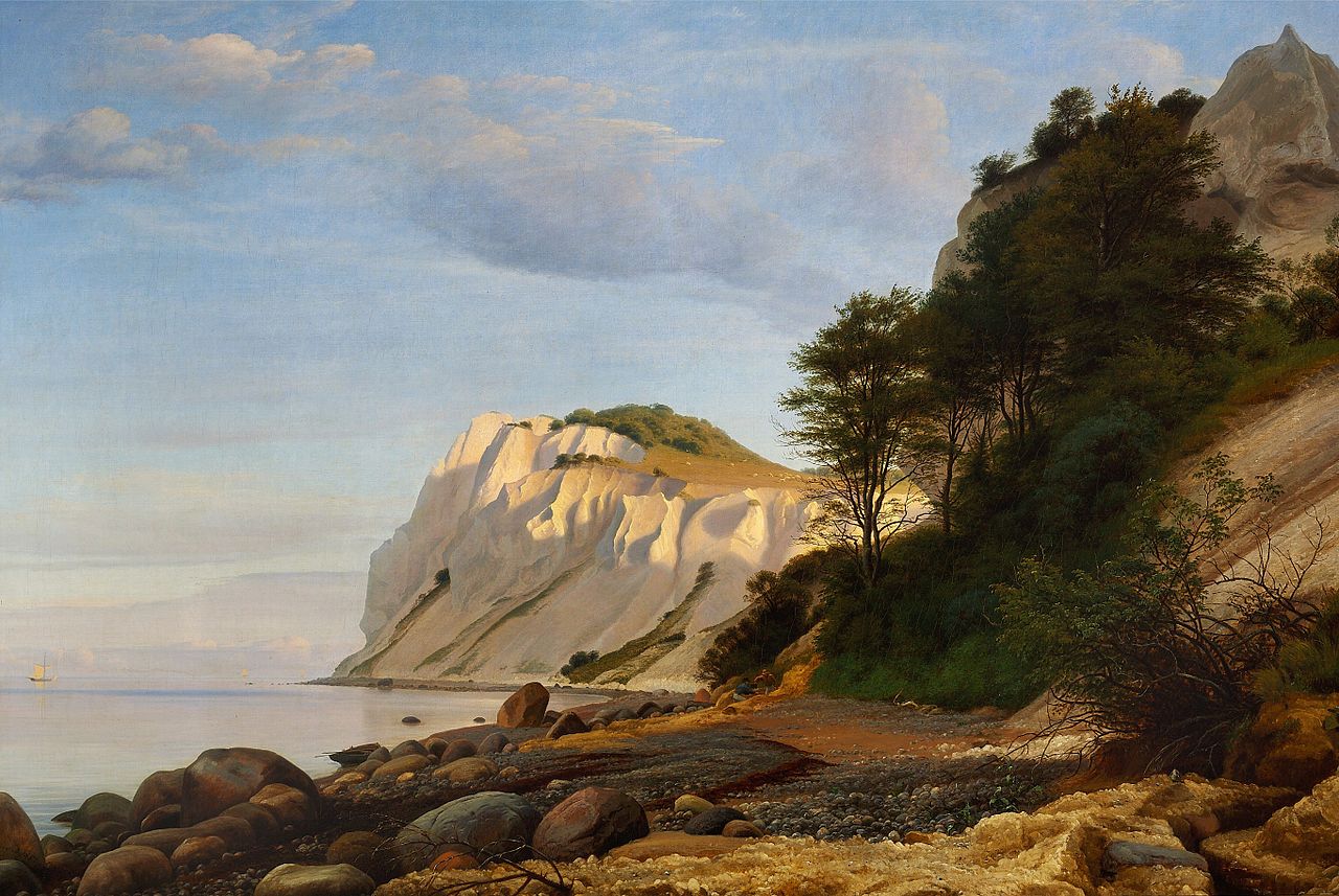 View of the Cliffs of Møn, vintage artwork by Peter Christian Skovgaard, A3 (16x12") Poster Print