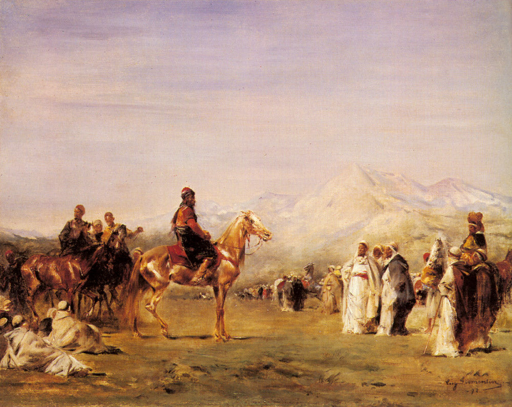 Arab Encampment in the Atlas Mountains, vintage artwork by Eugène Fromentin, A3 (16x12") Poster Print