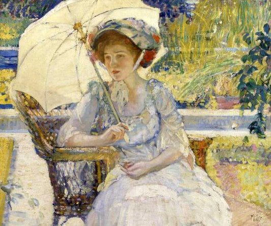 The Garden Seat, vintage artwork by Richard Edward Miller, 12x8" (A4) Poster