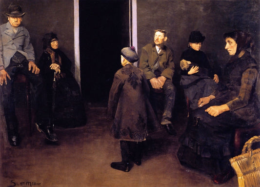 The Poor: The Waiting Room of Death, vintage artwork by Harald Slott-Møller, 12x8" (A4) Poster