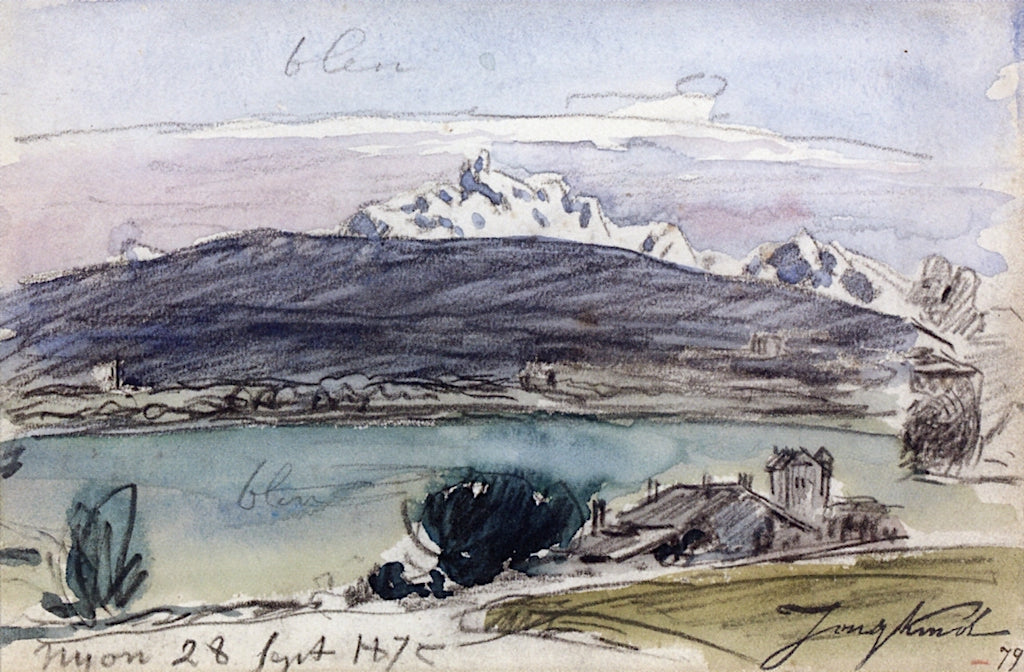 Landscape of Nyon, vintage artwork by Johan Barthold Jongkind, A3 (16x12") Poster Print