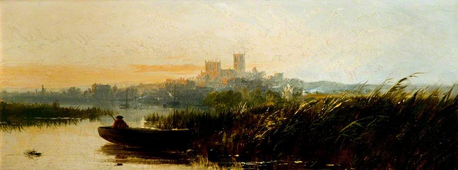 Distant View of Lincoln, vintage artwork by Edmund John Niemann, A3 (16x12") Poster Print