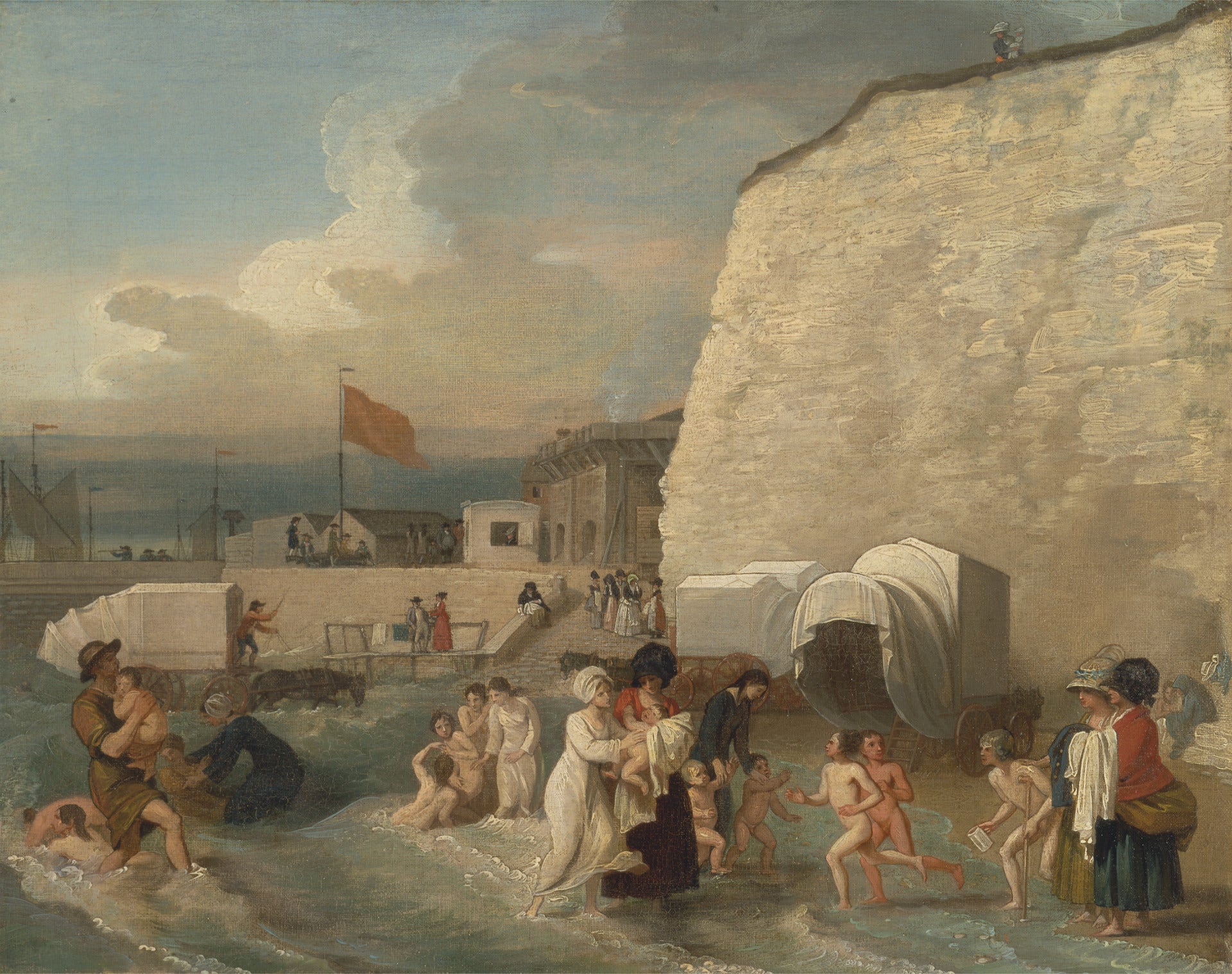 The Bathing Place at Ramsgate, vintage artwork by Benjamin West, 12x8" (A4) Poster