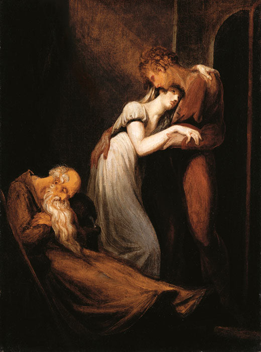Huon and Amanda with the Dead Alphonso, vintage artwork by Johann Heinrich Füseli, 12x8" (A4) Poster