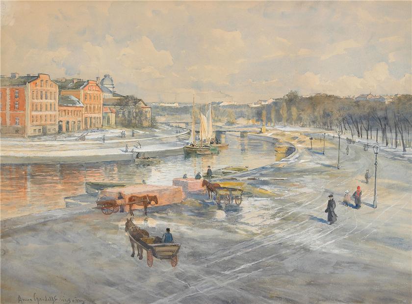 Spring on the Canal by Anna Gardell-Ericson,A3(16x12")Poster