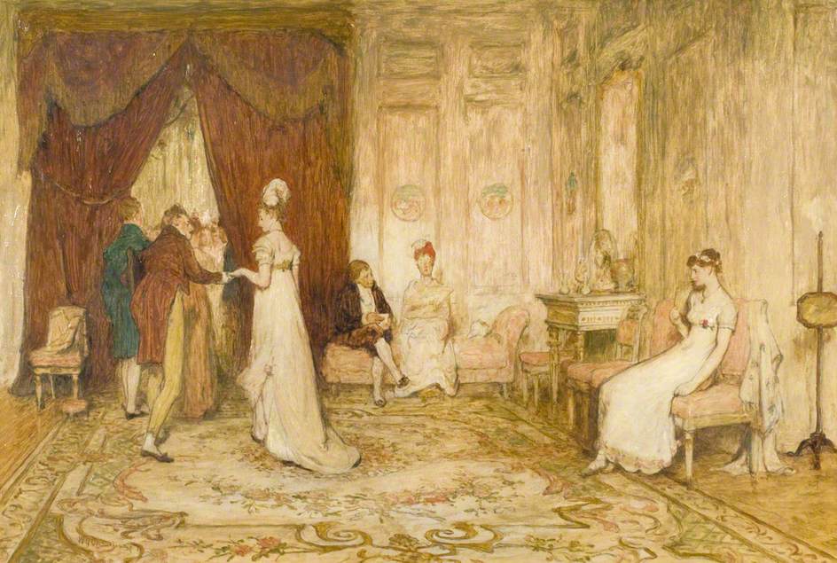 A Social Eddy (study), vintage artwork by Sir William Quiller Orchardson, 12x8" (A4) Poster