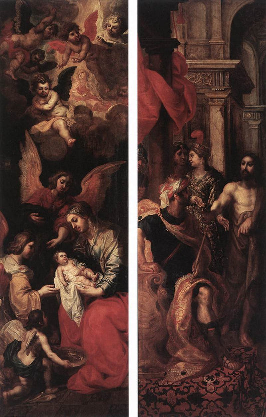 Wings of an Altarpiece, vintage artwork by Hendrick van Balen, 12x8" (A4) Poster