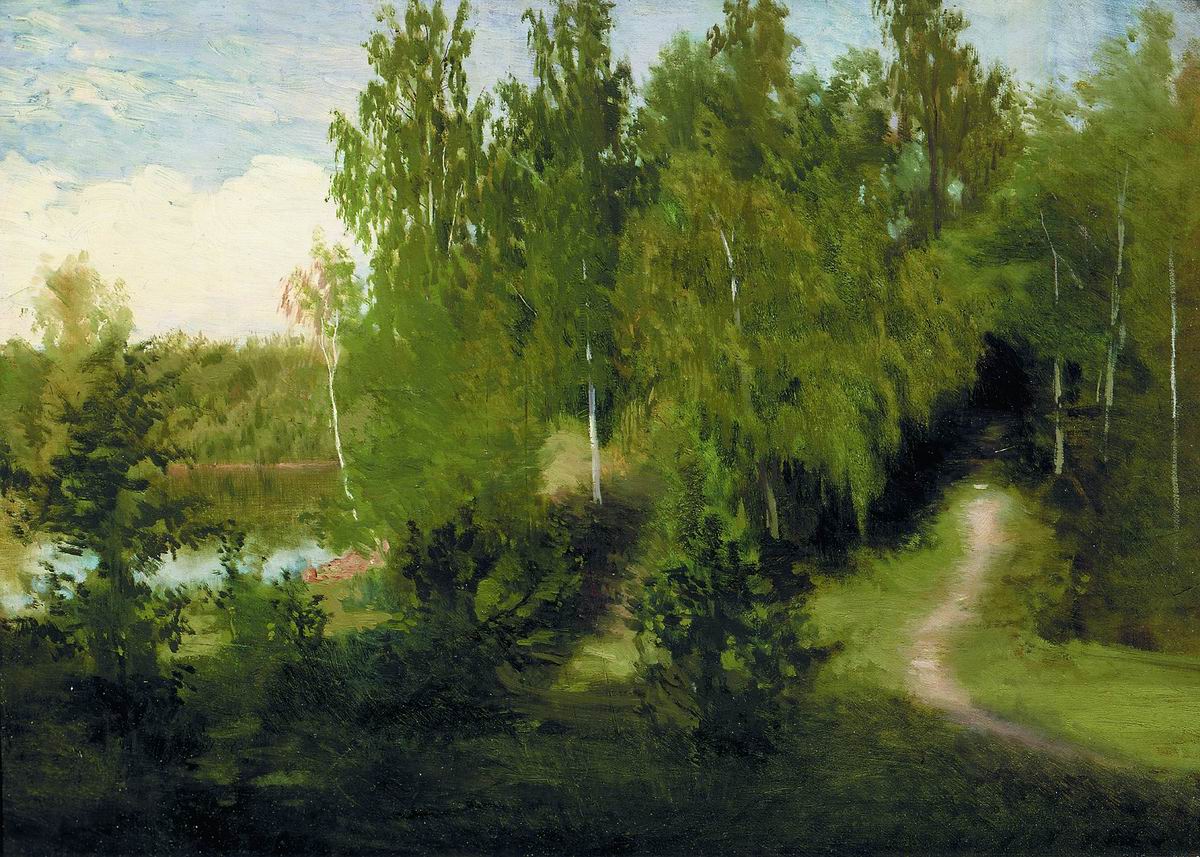 Forest Path, vintage artwork by Ivan Kramskoi, 12x8" (A4) Poster