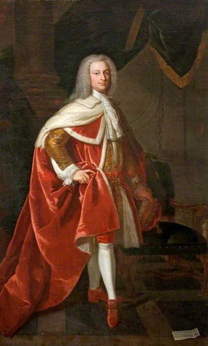 John St John (1702–1748), 2nd Viscount St John, in Coronation Robes, vintage artwork by Attributed to Joseph Highmore, 12x8" (A4) Poster