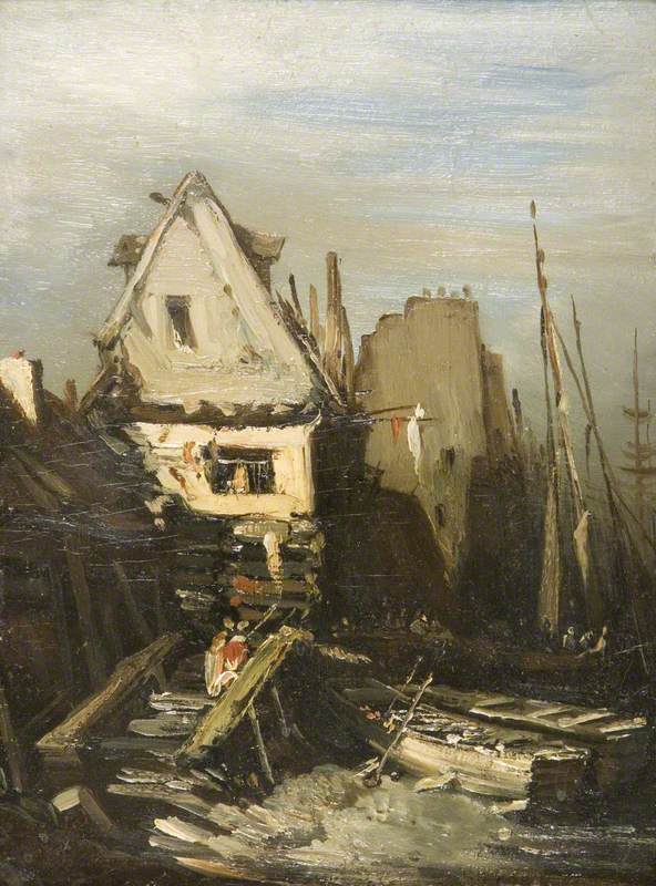 The Norman Port, vintage artwork by Eugène Isabey, A3 (16x12