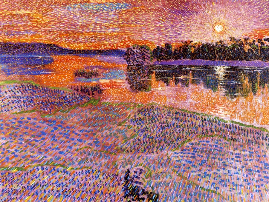 Sunset on the Dnieper by Vladimir Baranoff-Rossine,16x12(A3) Poster