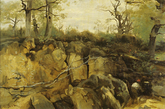 Abandoned Quarry in Fontainebleau, vintage artwork by Jean-Baptiste-Camille Corot, A3 (16x12") Poster Print