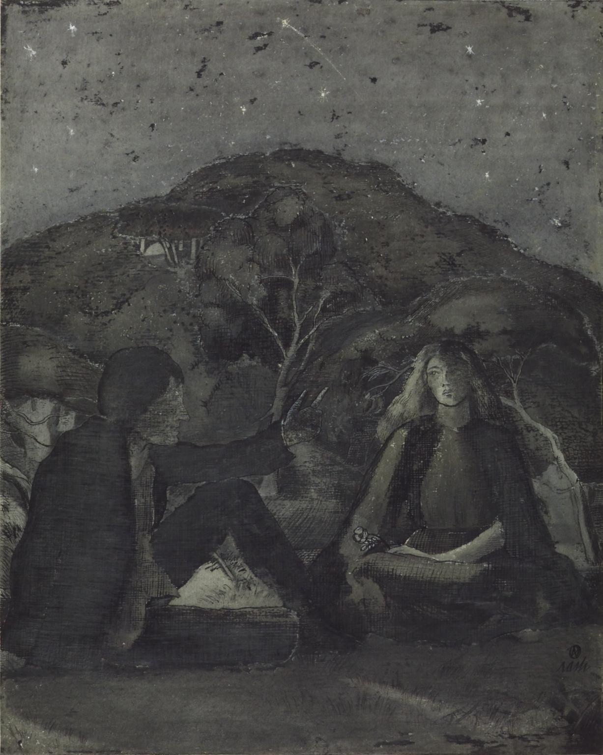 Lovengro and Isopel in the Dingle, vintage artwork by Paul Nash, 12x8" (A4) Poster