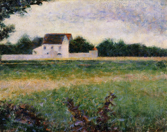 Landscape of the Ile de France, vintage artwork by Georges Seurat, 12x8" (A4) Poster