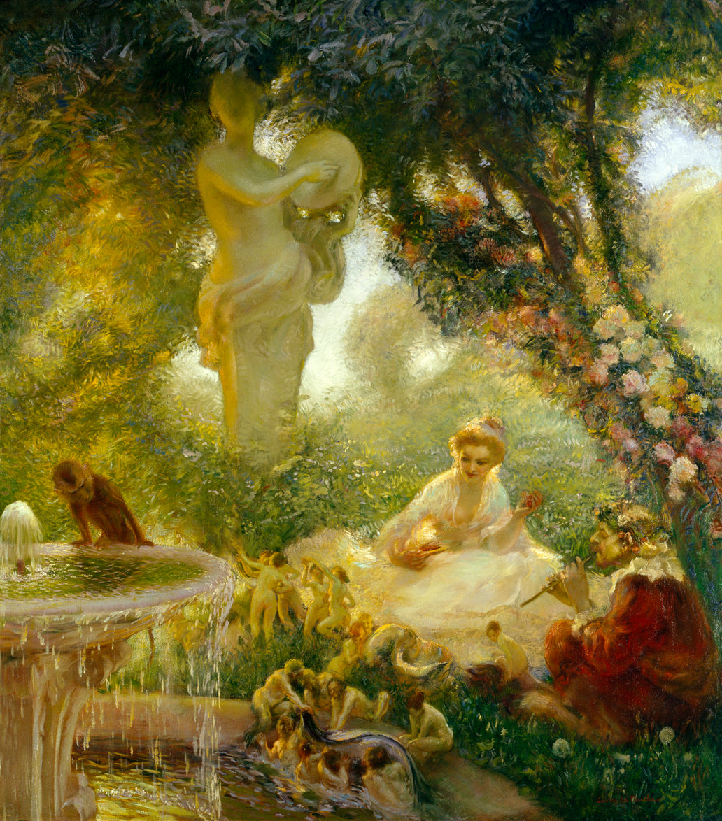 The Fairy Garden, vintage artwork by Gaston La Touche, 12x8" (A4) Poster