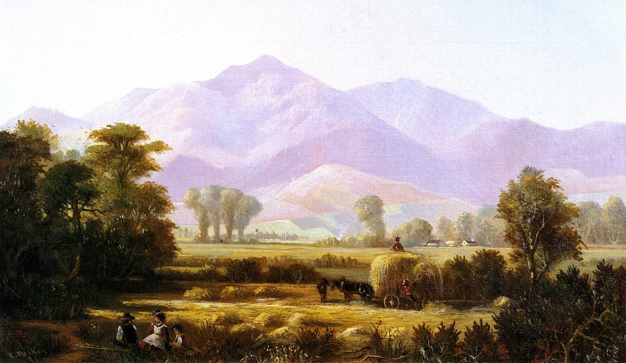 Mount Diablo from Near Pleasanton, vintage artwork by Edwin Deakin, 12x8" (A4) Poster