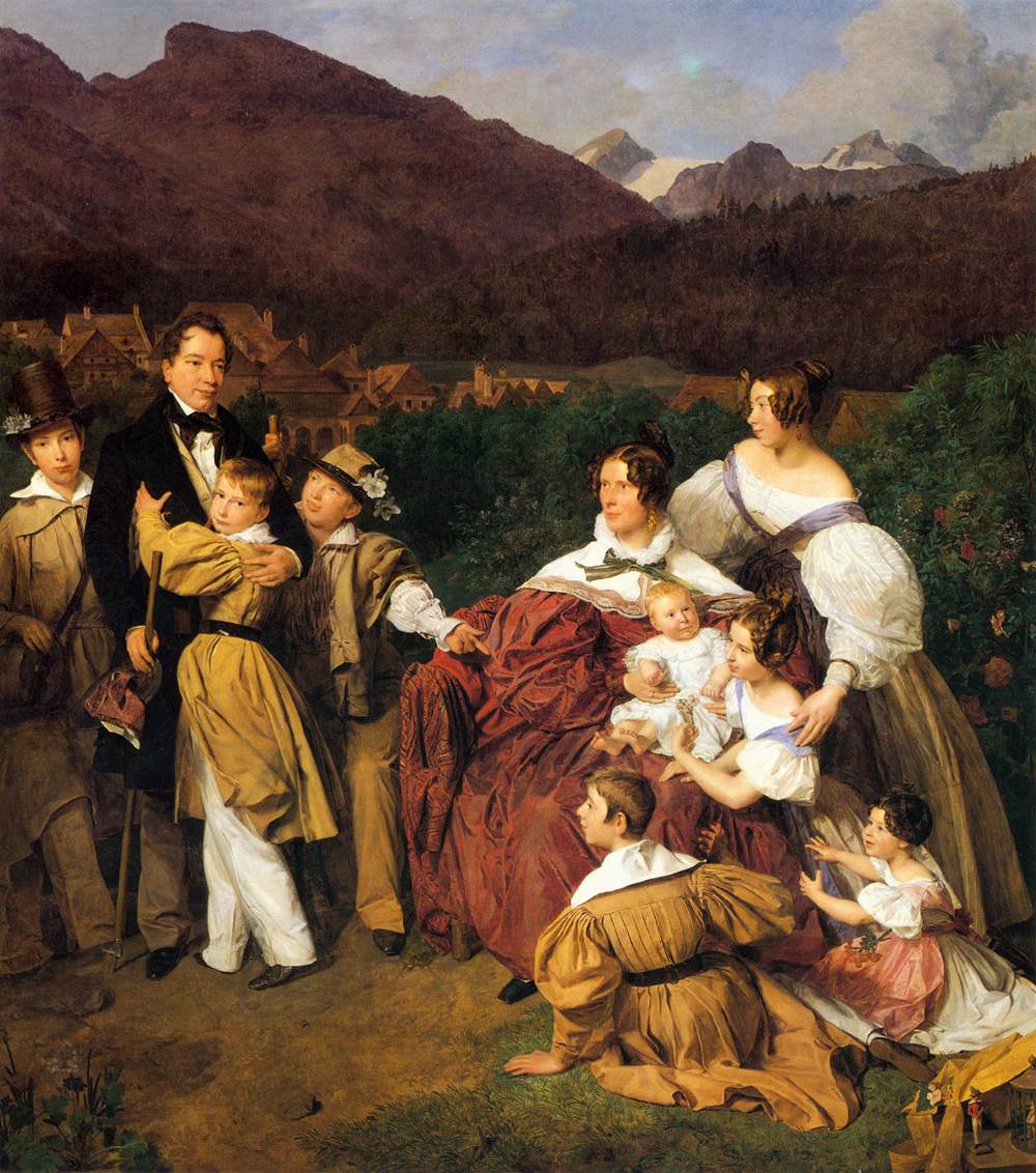 The Eltz Family, vintage artwork by Ferdinand Georg Waldmüller, A3 (16x12") Poster Print