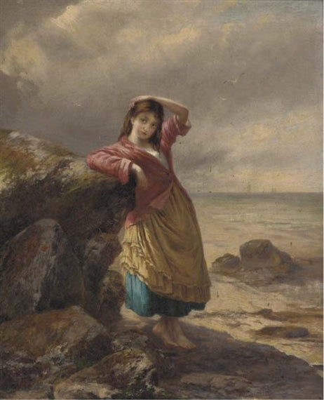 The Fisherman’s Daughter, vintage artwork by Augustus Edwin Mulready, 12x8" (A4) Poster