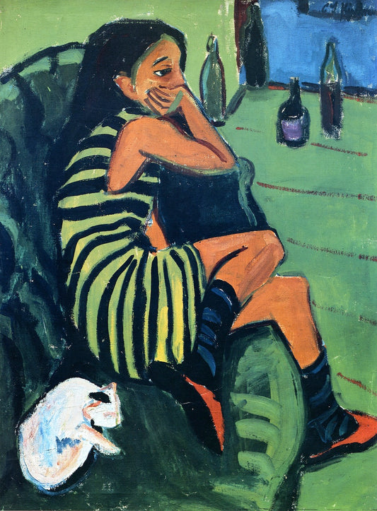 Artist - Marcella, vintage artwork by Ernst Ludwig Kirchner, 12x8" (A4) Poster
