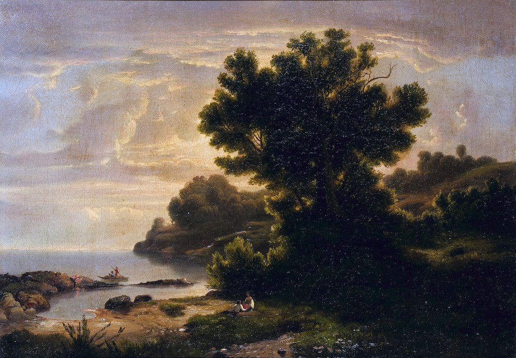 Landscape with Family by  Lake, vintage artwork by Robert Seldon Duncanson, A3 (16x12") Poster Print