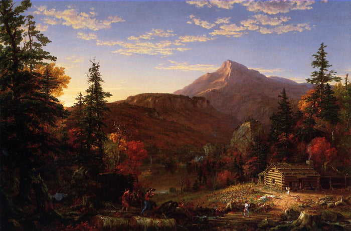 The Hunter's Return, vintage artwork by Thomas Cole, A3 (16x12