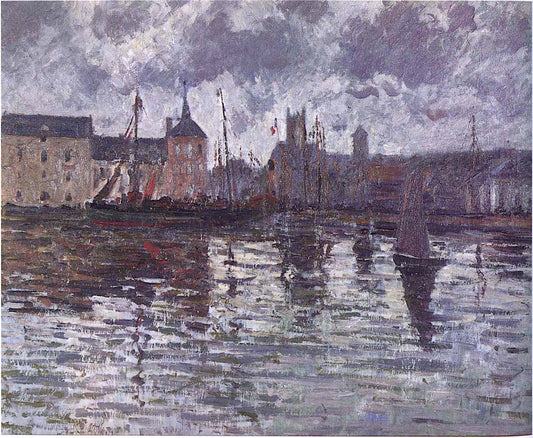 Bassin a Fecamp, vintage artwork by Gustave Loiseau, 12x8" (A4) Poster