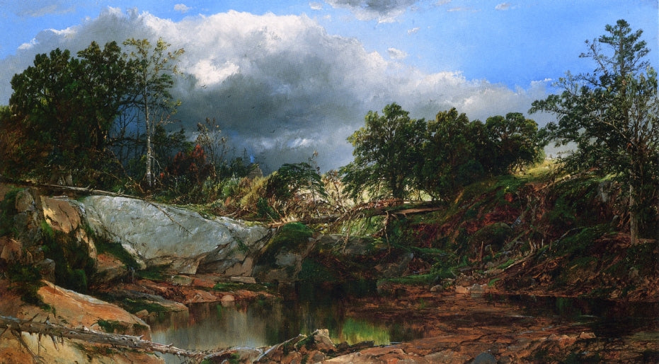 Mill Brook, New Hampshire, vintage artwork by William Louis Sonntag, Sr, 12x8" (A4) Poster