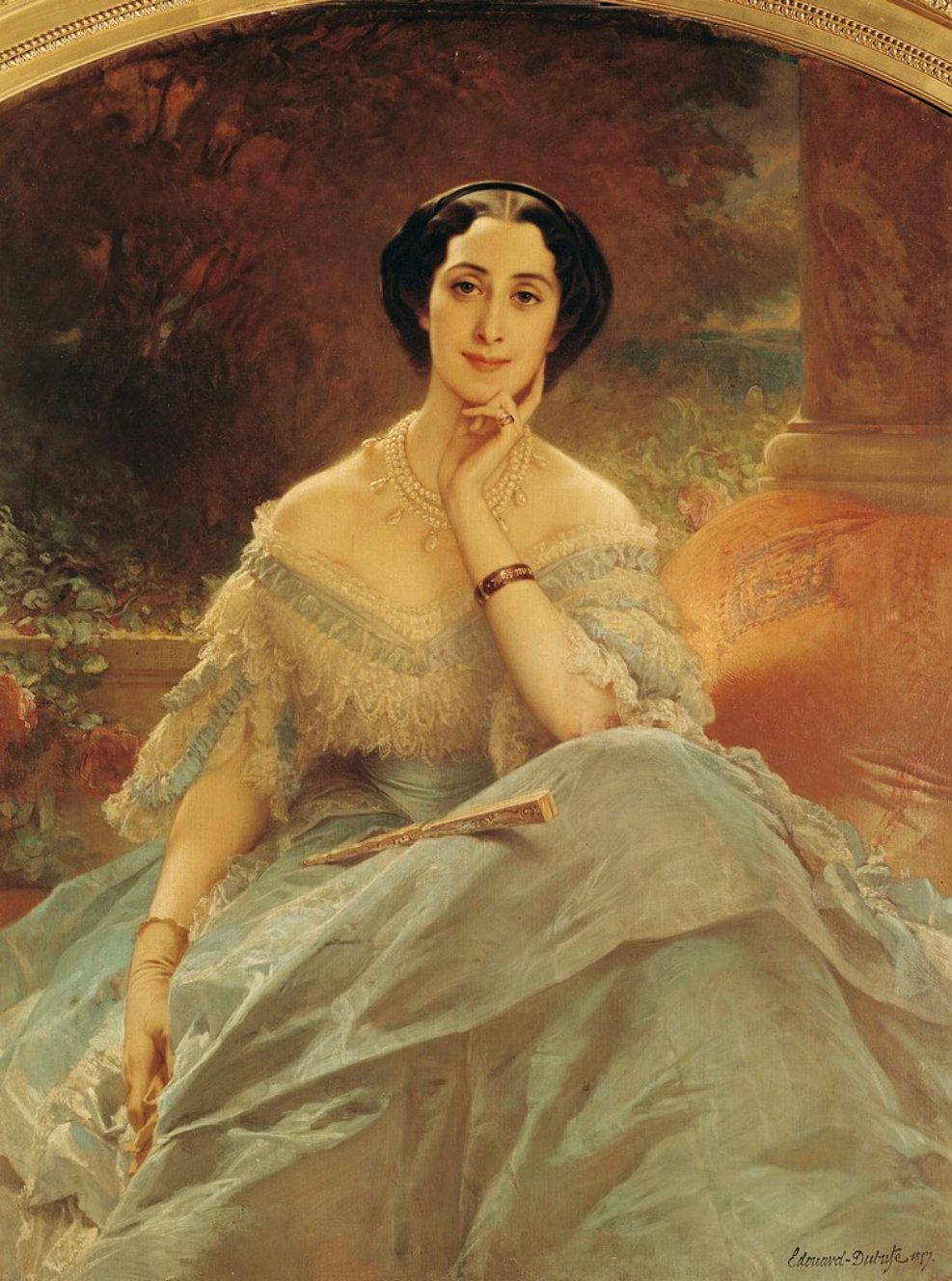 Portrait of the Countess of Hallez-Claparede, vintage artwork by Edouard Louis Dubufe, A3 (16x12") Poster Print