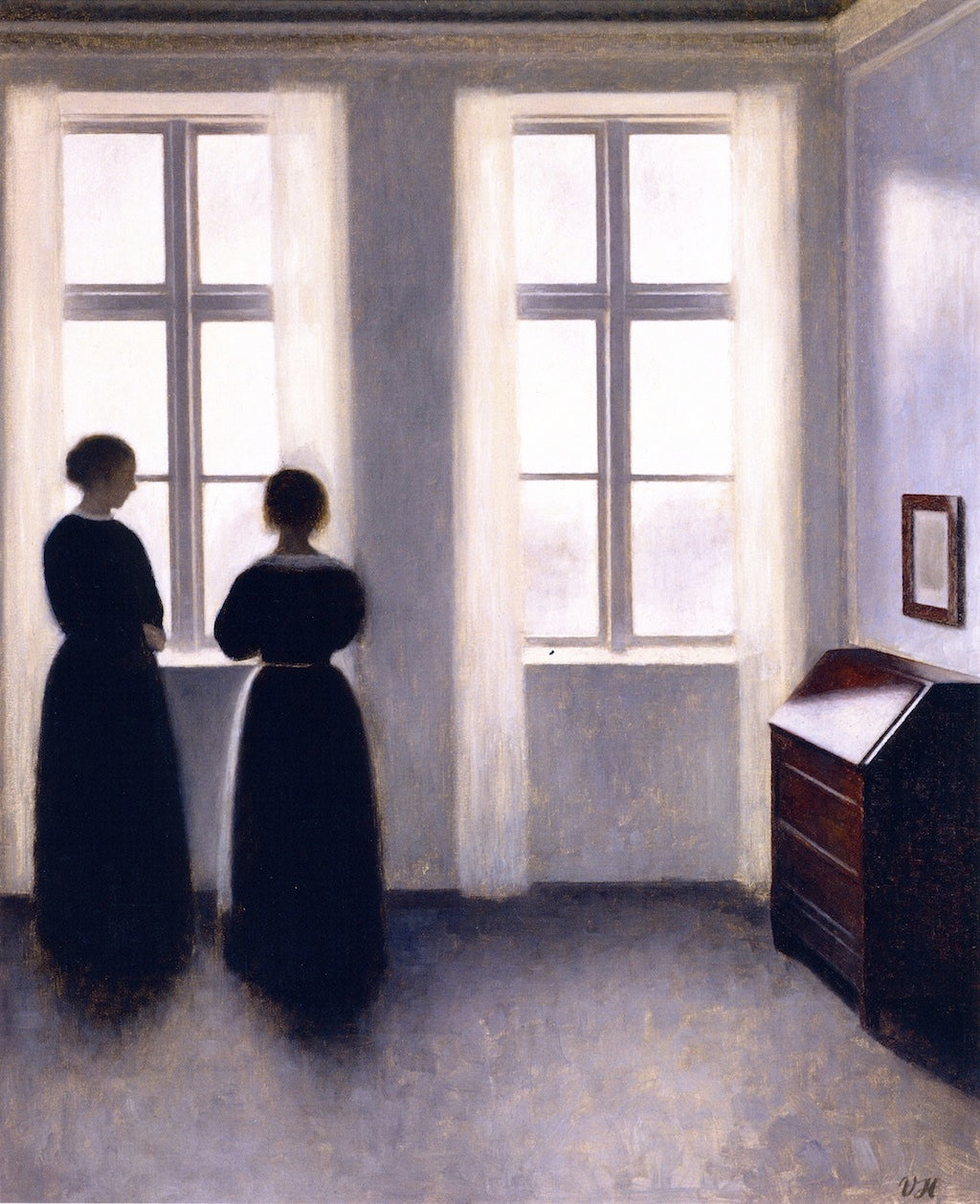 Figures by the Window by Vilhelm Hammershoi,A3(16x12")Poster