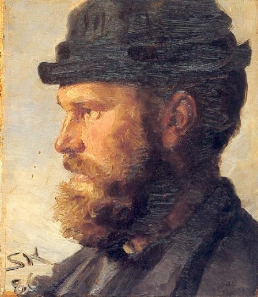 Michael Ancher, vintage artwork by Peder Severin Kroyer, 12x8" (A4) Poster