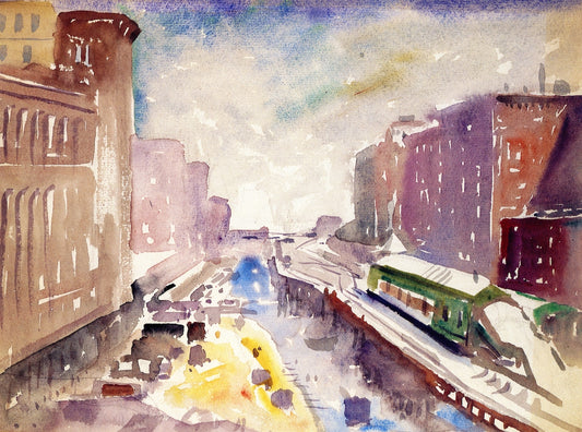 Chicago El Station by Albert Henry Krehbiel,16x12(A3) Poster