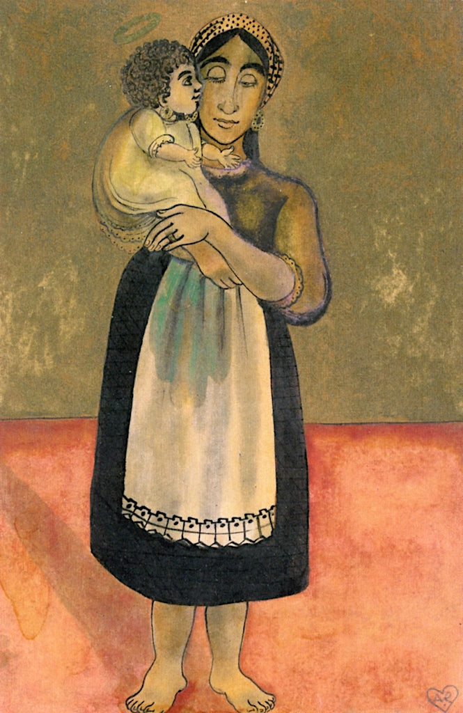 Girl with Child from Calabria by Anita Rée,16x12(A3) Poster
