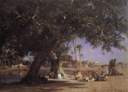 View of Shubra, vintage artwork by Leon Belly, 12x8" (A4) Poster