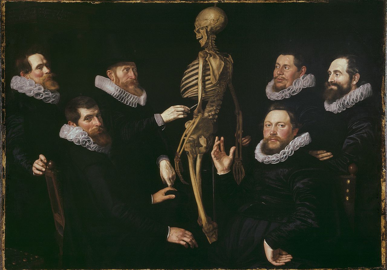 The Osteology Lesson of Dr. Sebastiaen Egbertsz., vintage artwork by Nicolaes Eliasz. Pickenoy, 12x8" (A4) Poster