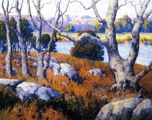 San Diego River, vintage artwork by Maurice Braun, 12x8" (A4) Poster