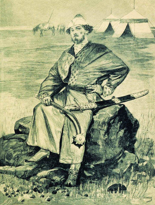 Alesha Popovich, vintage artwork by Andrei Petrovich Riabushkin, 12x8" (A4) Poster