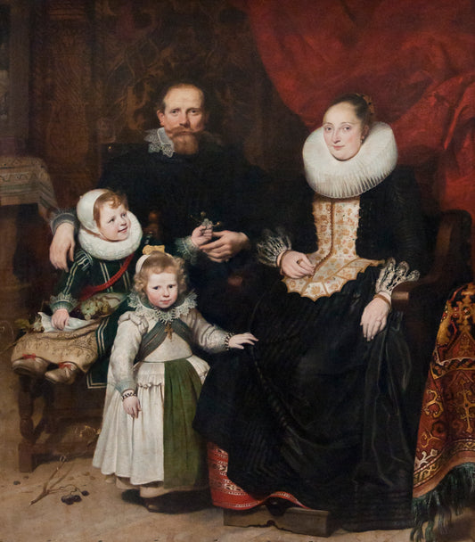 Autoportrait with the Family, vintage artwork by Cornelis de Vos, 12x8" (A4) Poster